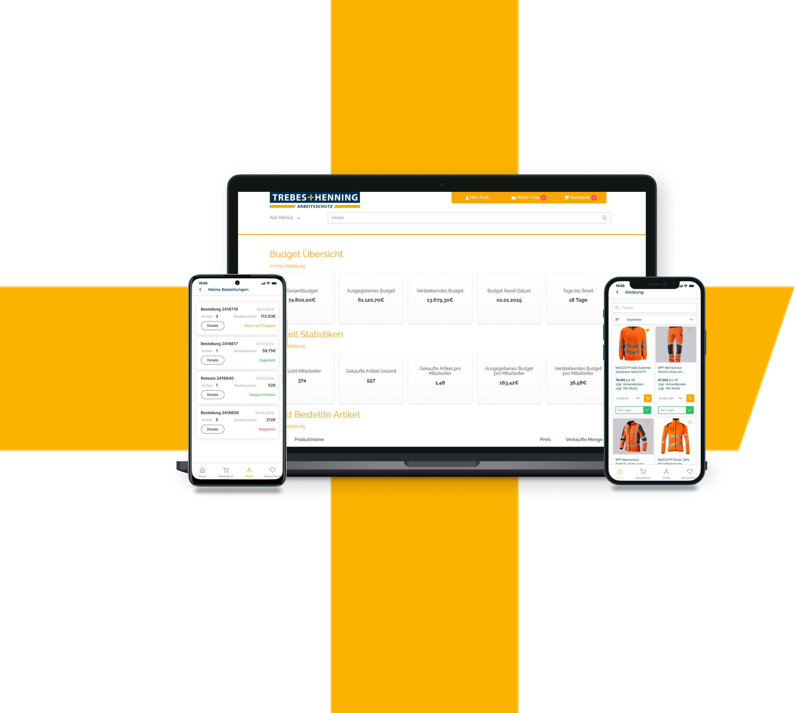 Trebes+Henning app and commerce platform